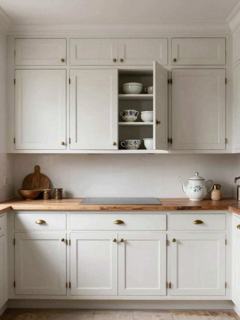 charming antique white cabinets