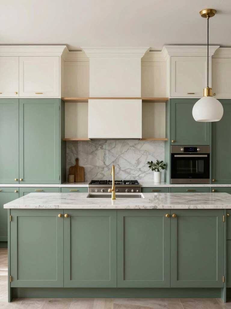 charming green and white kitchens