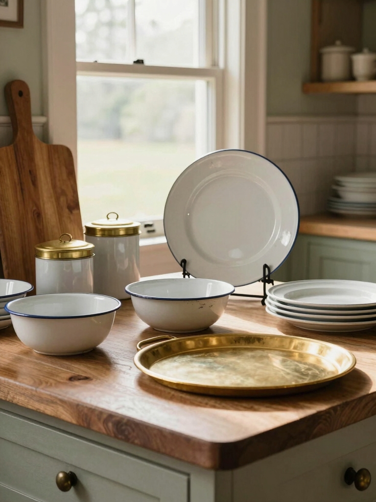 charming vintage serveware display