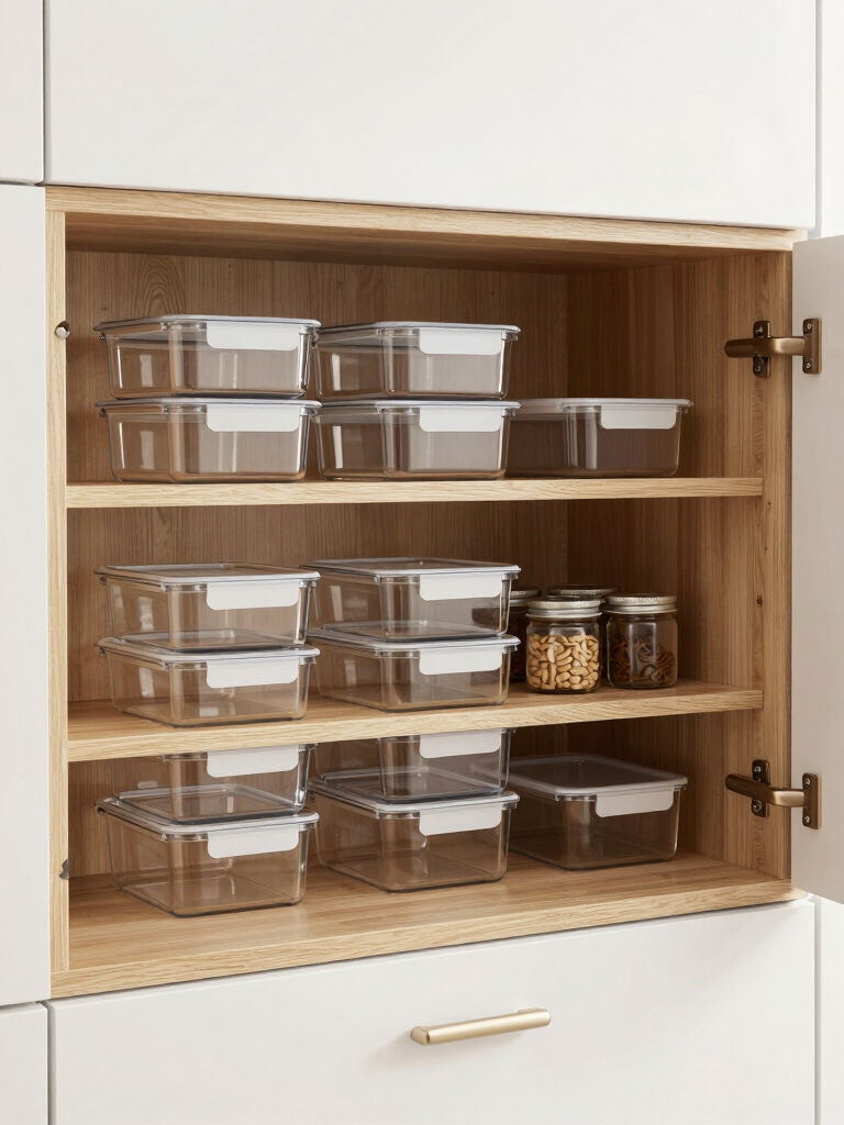 clear containers with labels
