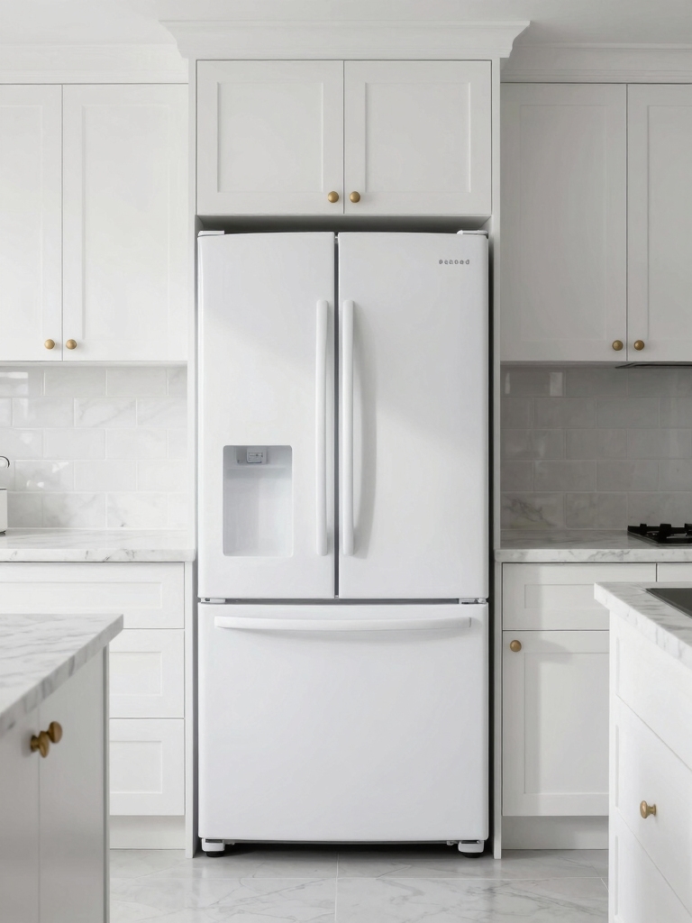 cohesive white kitchen design