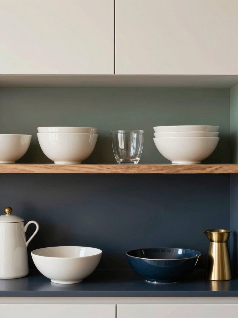 color coordinated shelf organization
