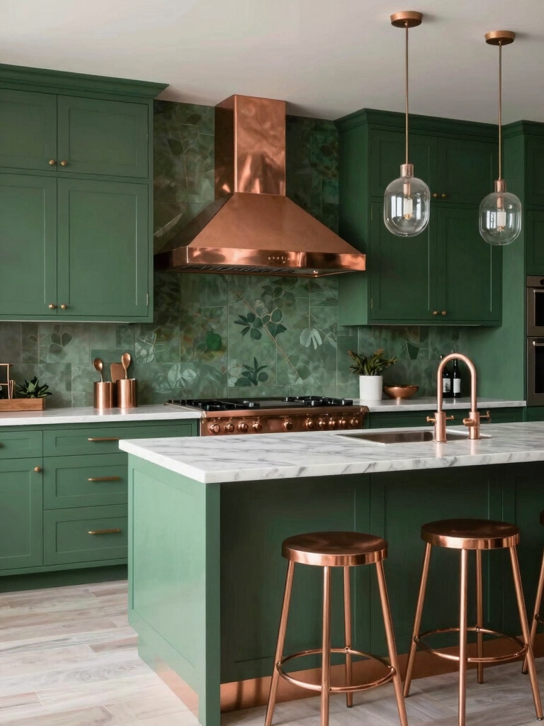 complementary greens with copper