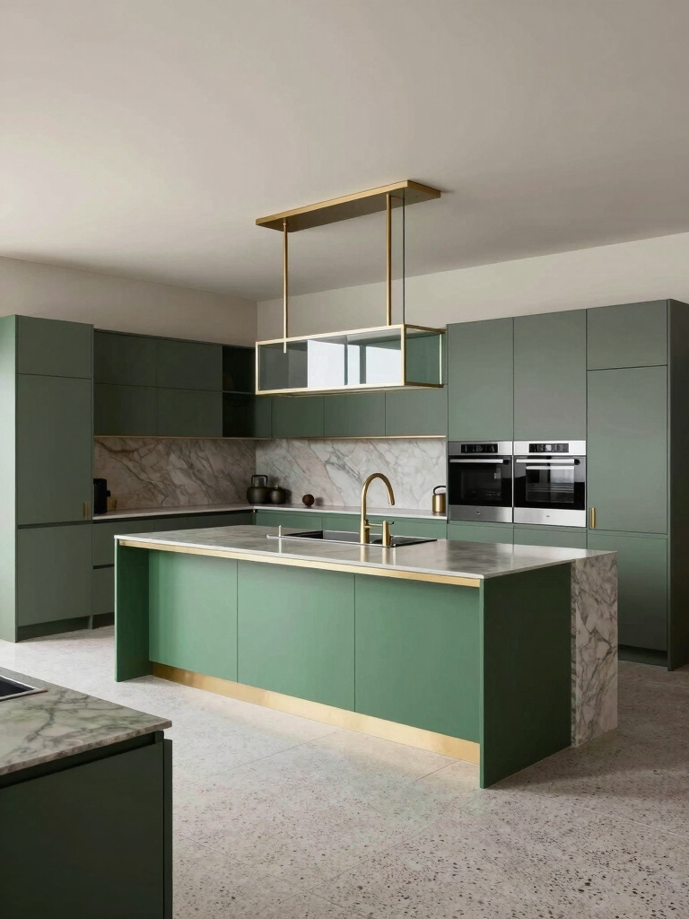 contemporary green kitchen designs