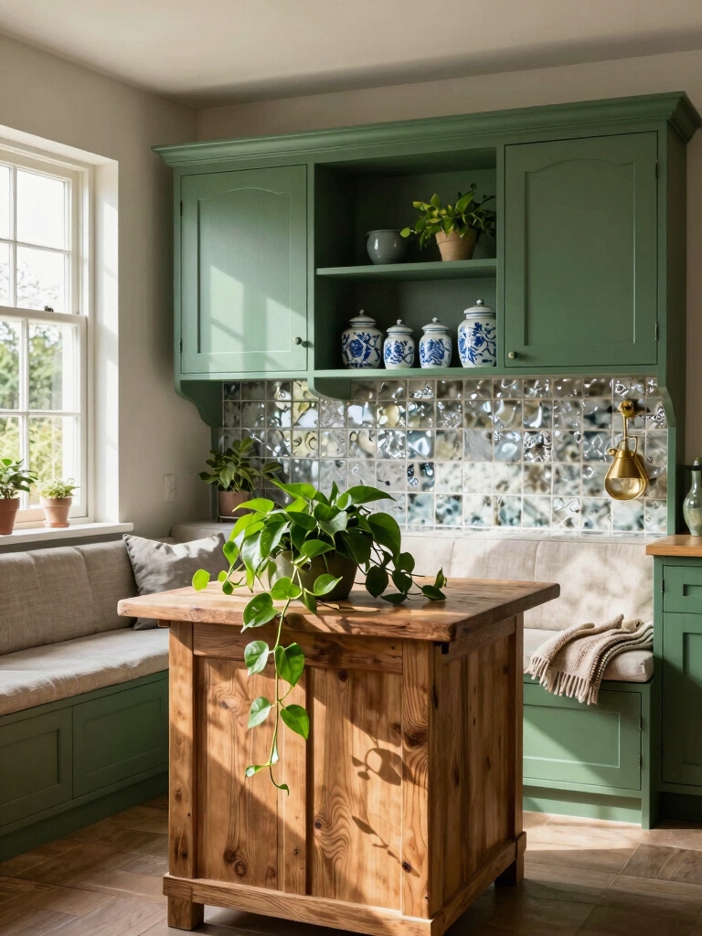 cozy farmhouse kitchen nook