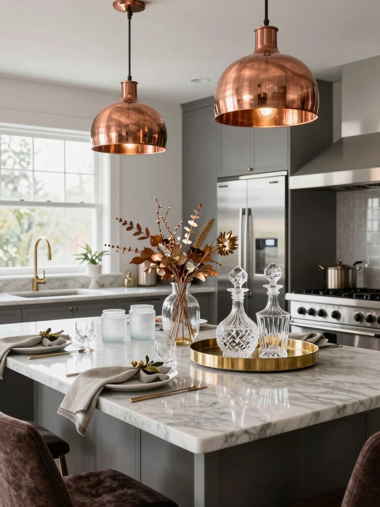 cozy metallic holiday decor
