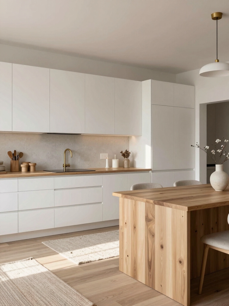 cozy white timber kitchen