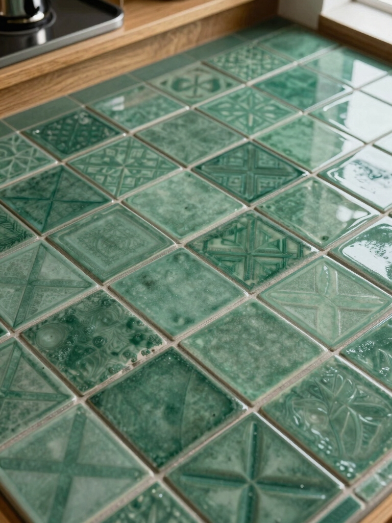 creative green tile arrangements
