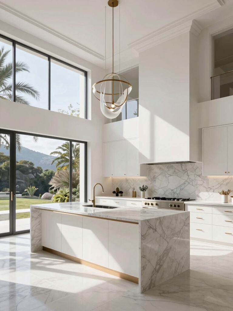 dramatic natural light kitchen