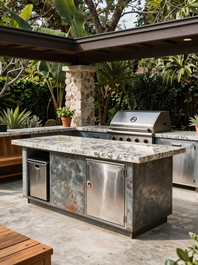 efficient clean outdoor kitchen design