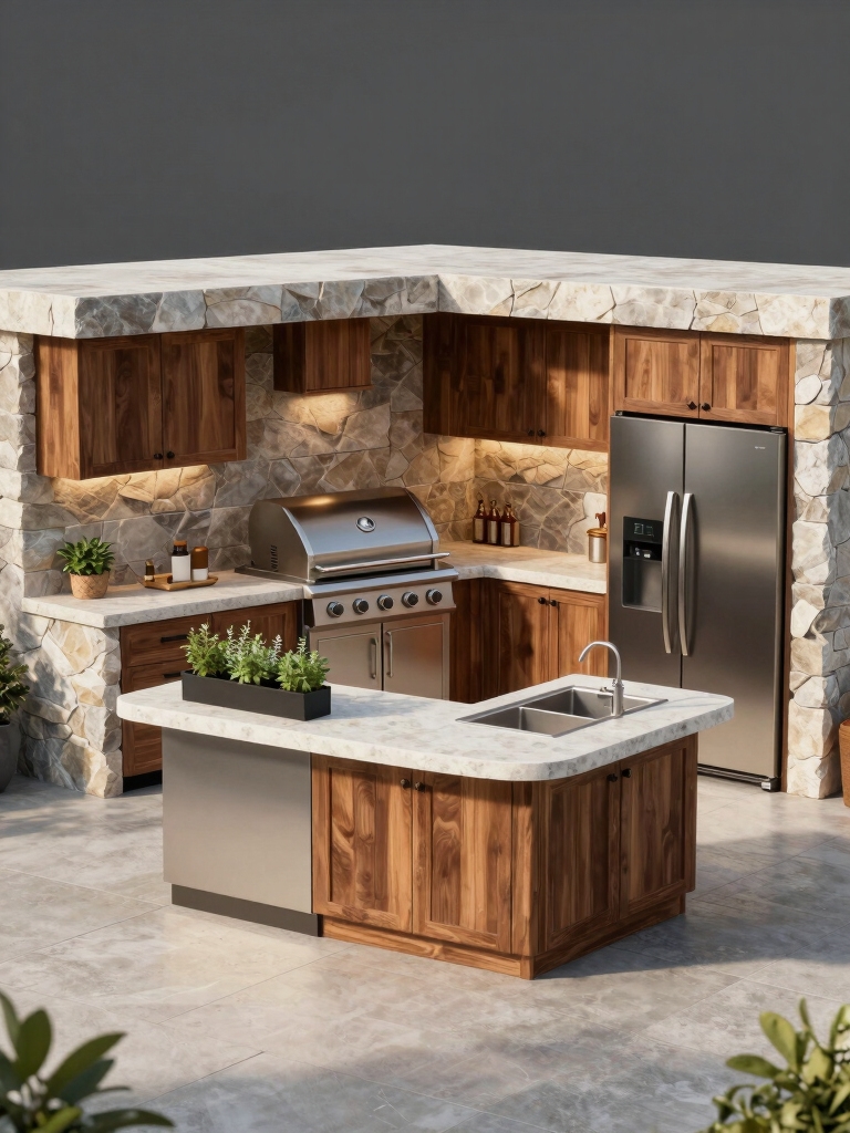 efficient outdoor kitchen layout
