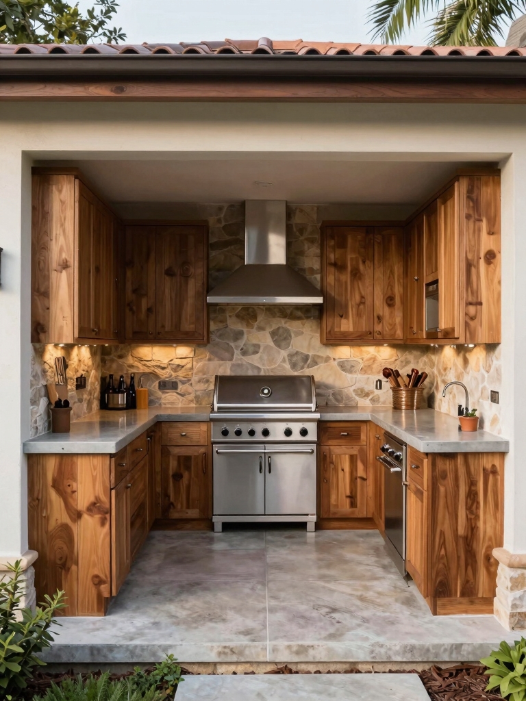efficient outdoor kitchen layout
