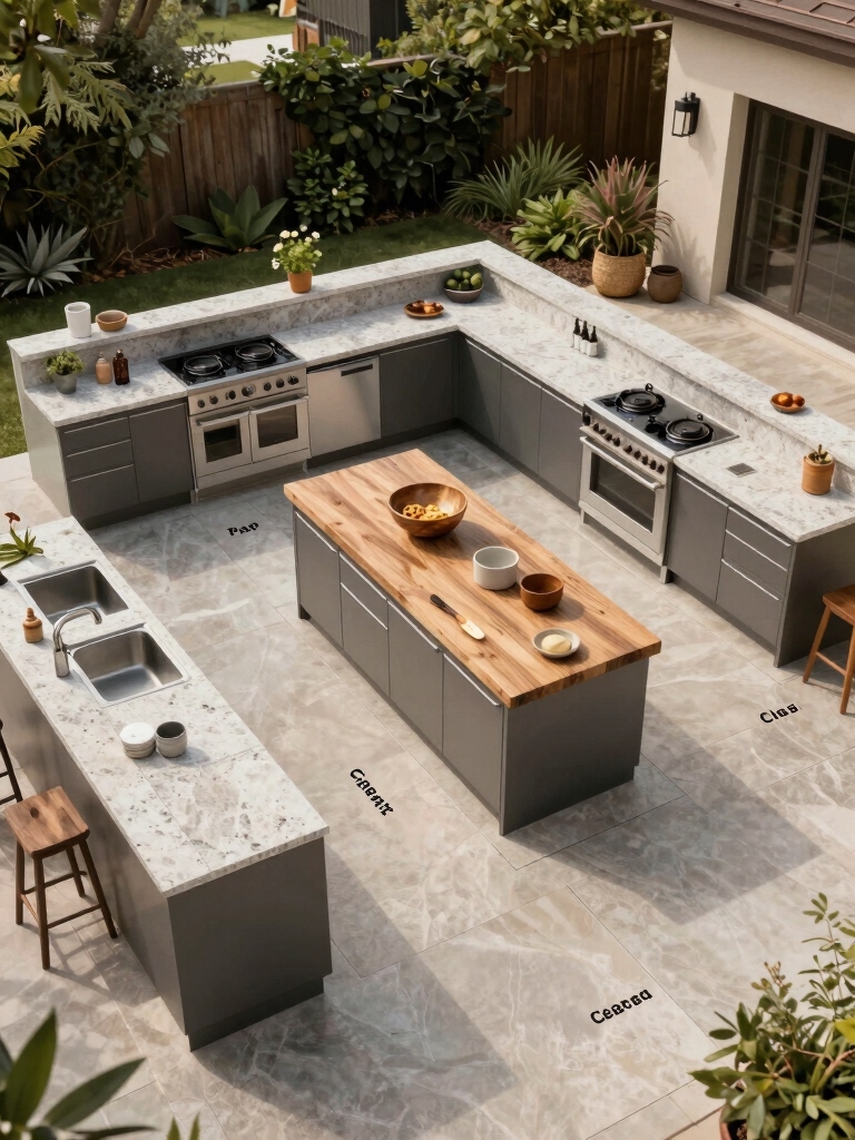 efficient outdoor kitchen workflow
