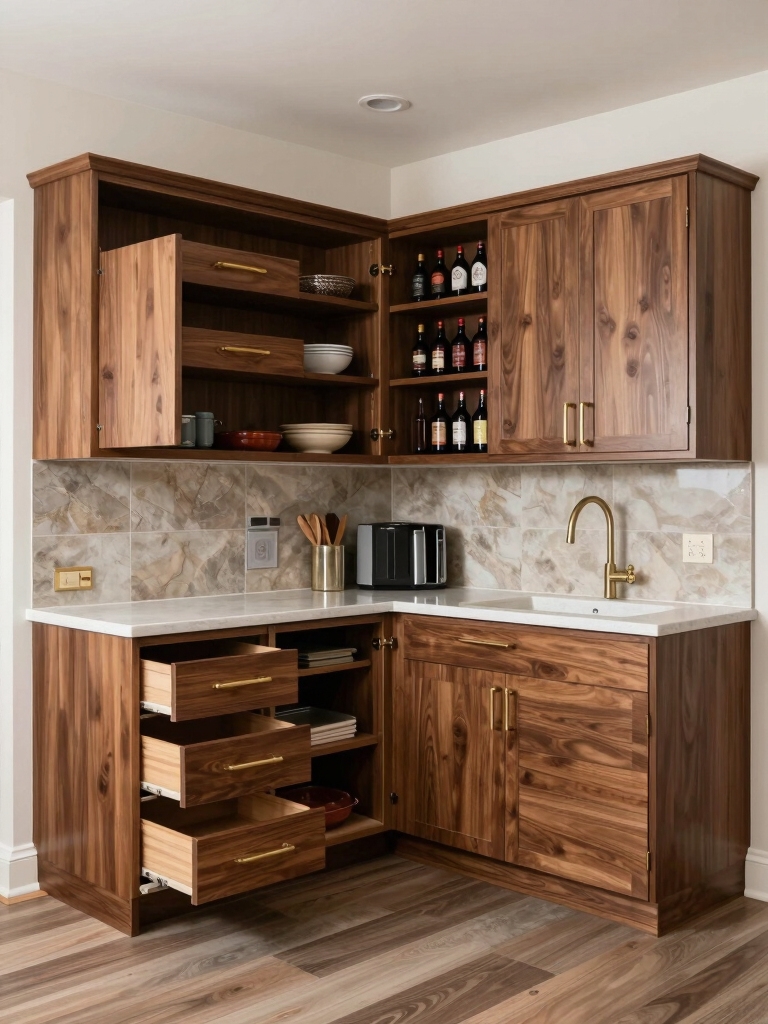 efficient u shape kitchen storage