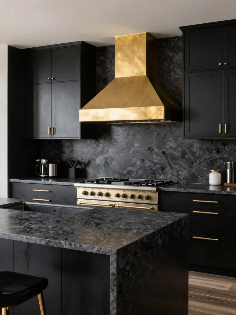 elegant bold contrast countertops