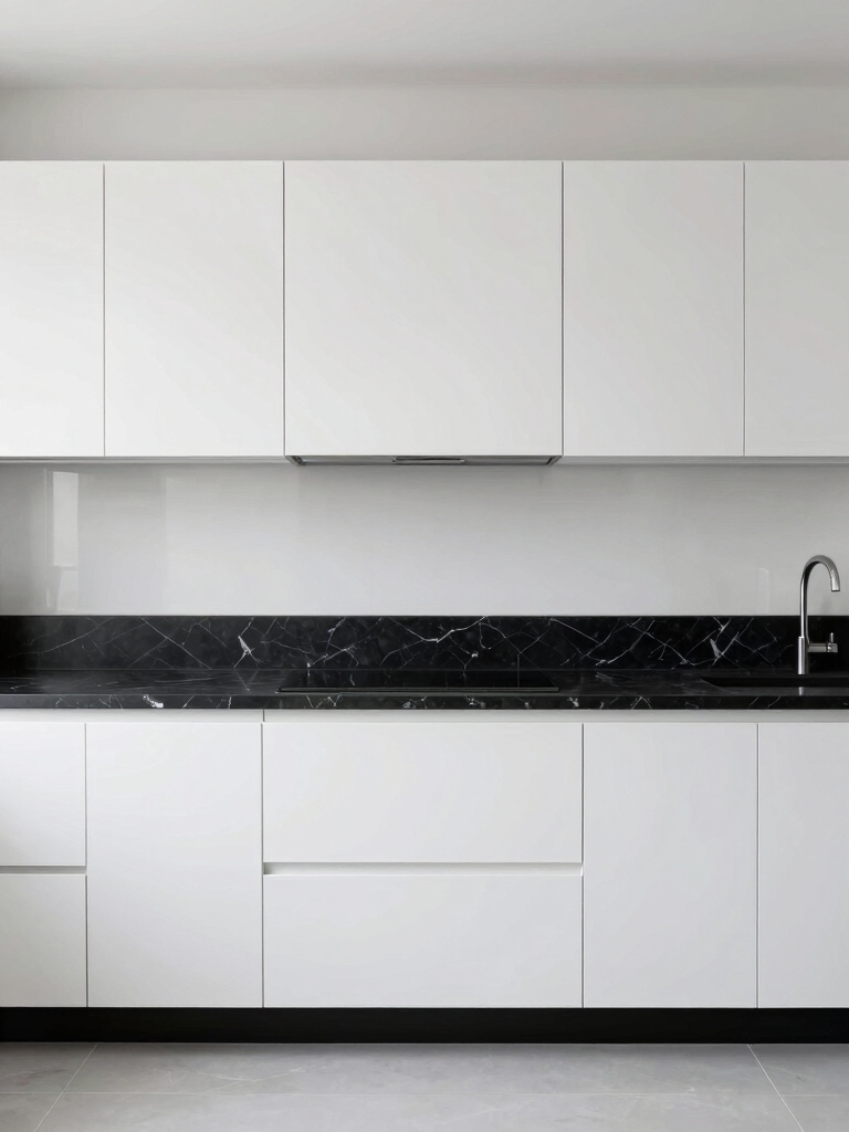 elegant contrast in kitchens