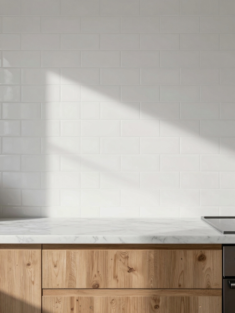elegant matte white tiles