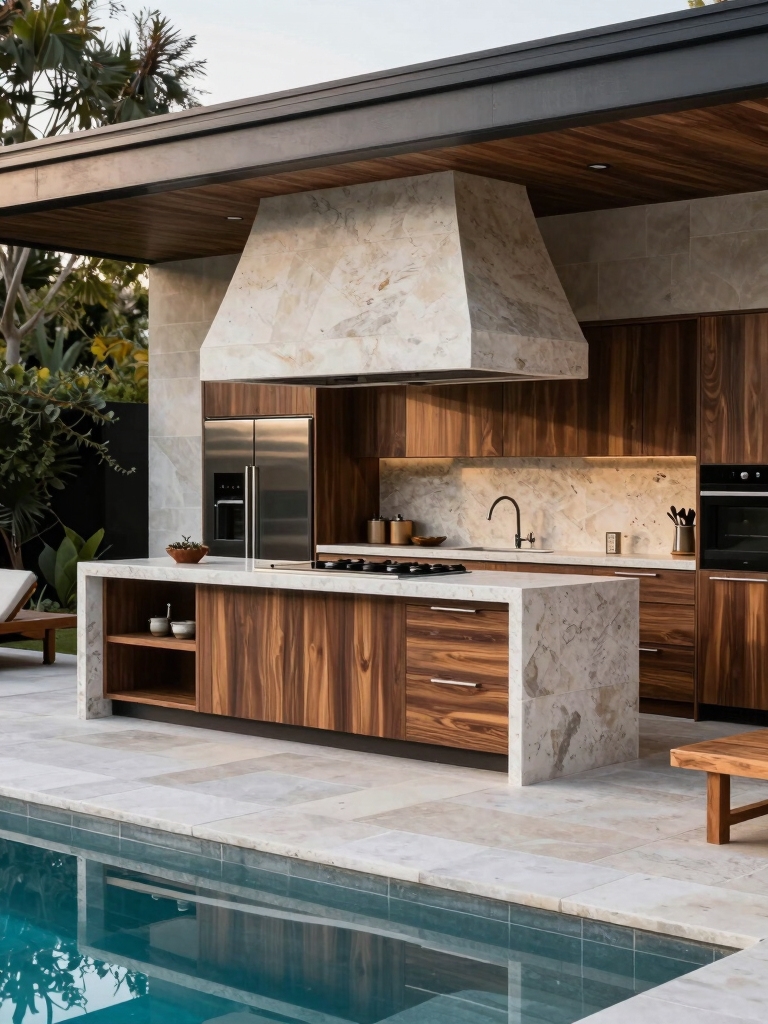 elegant outdoor kitchen storage