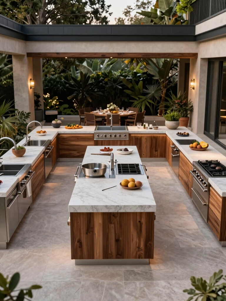 entertaining outdoor kitchen setups