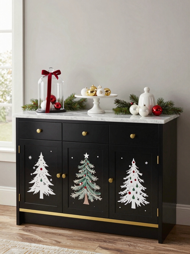 festive cabinet decals cheer