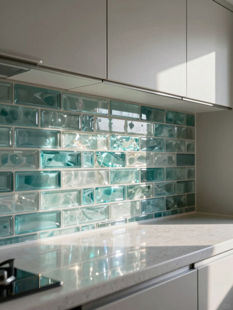 glass tiles enhance brightness