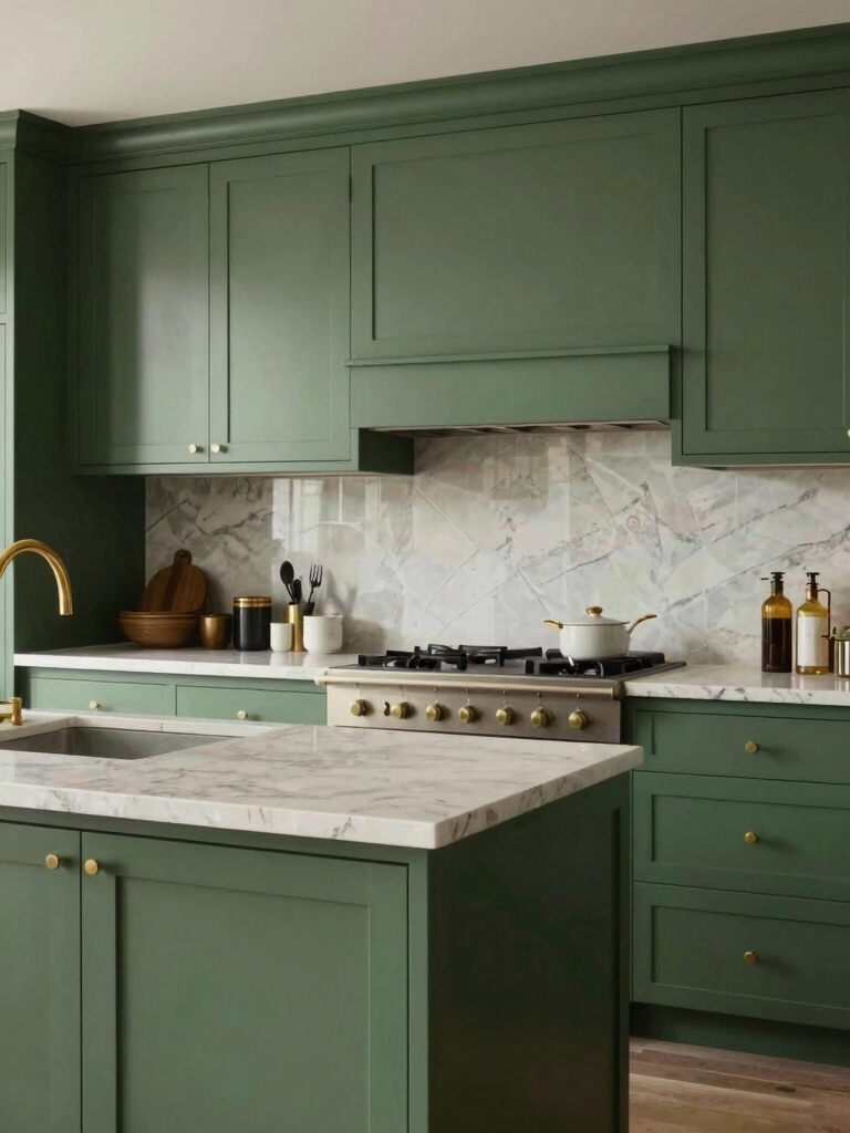 green cabinets enhance kitchens