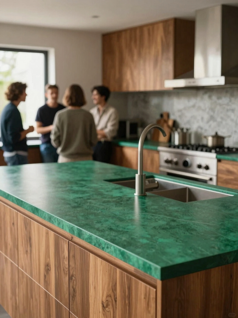 green kitchen countertop trends