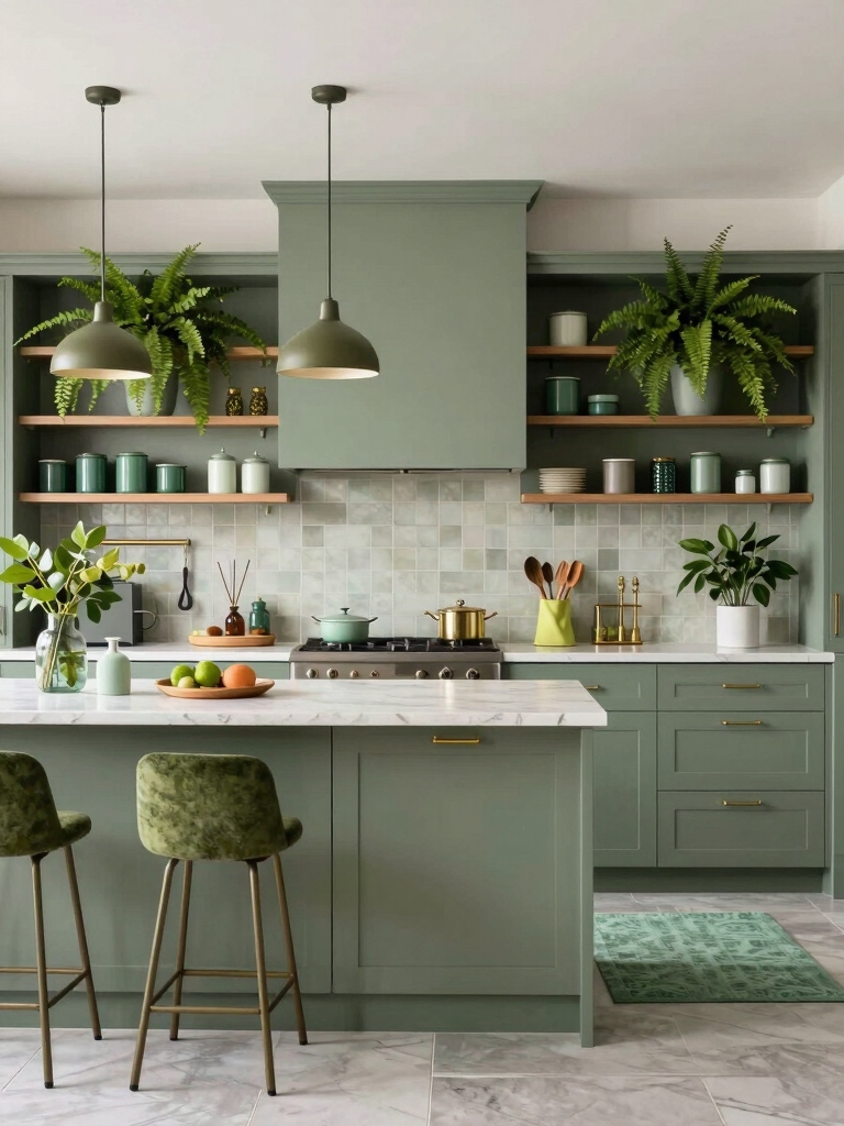 green kitchen decor ideas