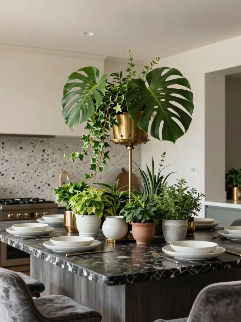 greenery for cozy kitchens