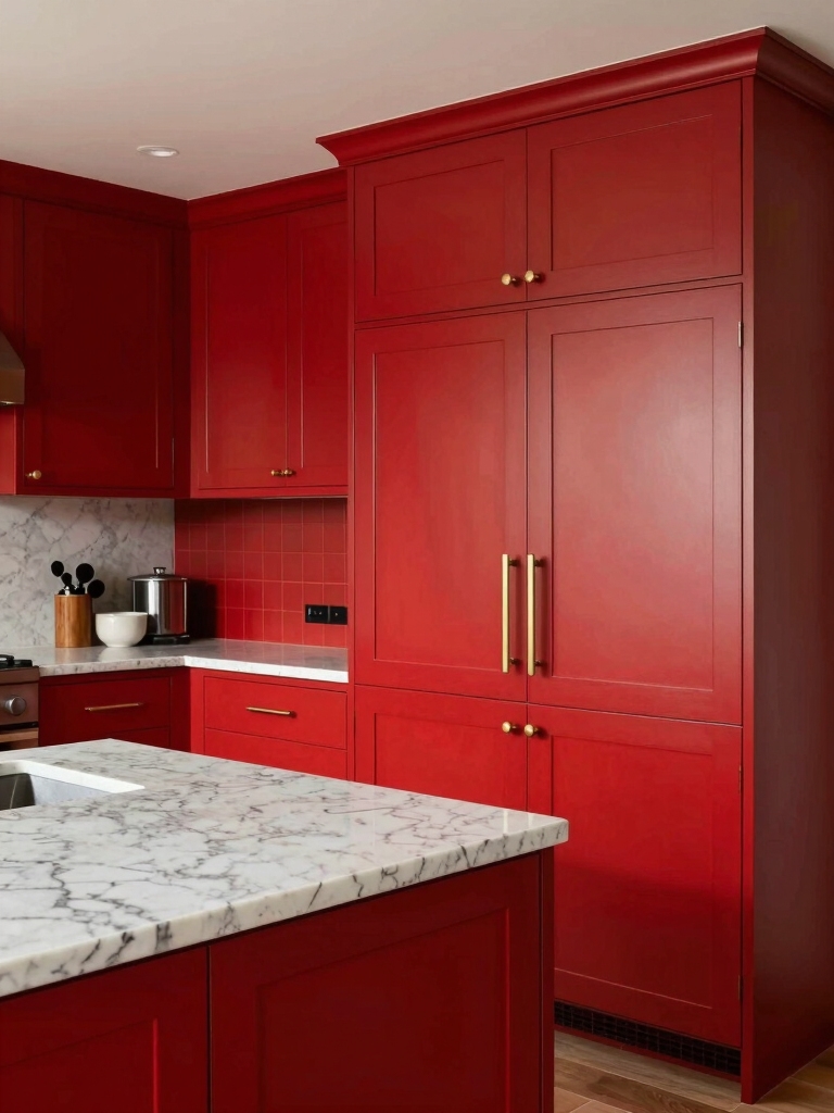 illuminate red cabinet elegance