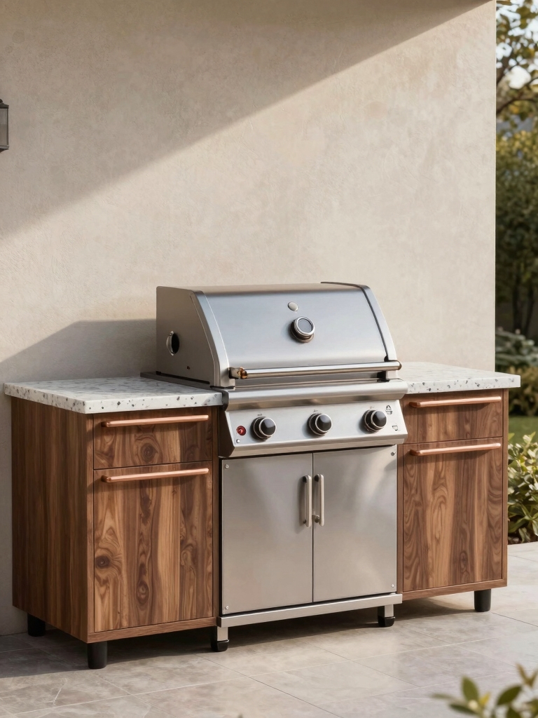 integrated smoker grill island