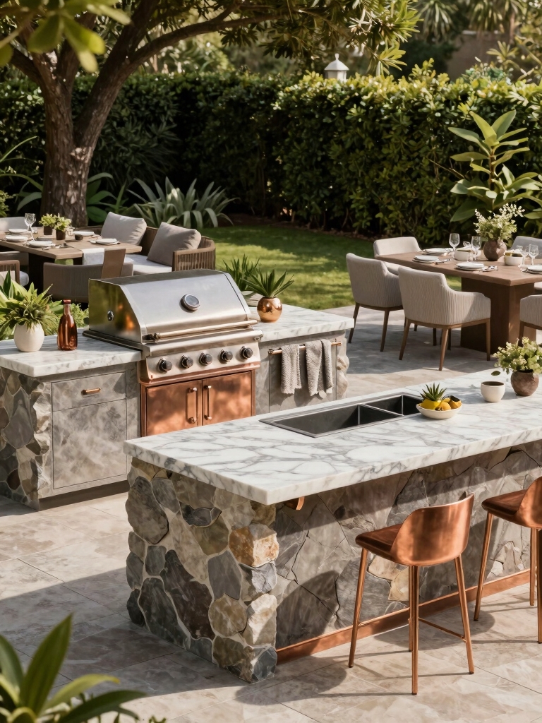 inviting practical outdoor kitchen