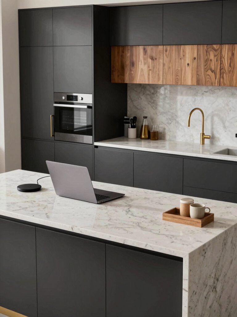 kitchen desk enhances productivity