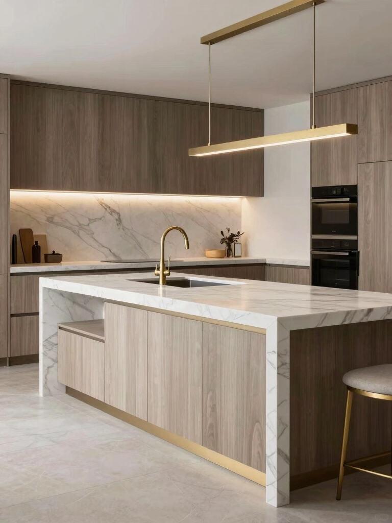 kitchen island enhances functionality