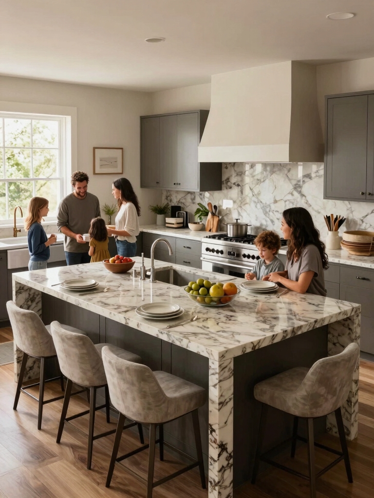kitchen island fosters connection