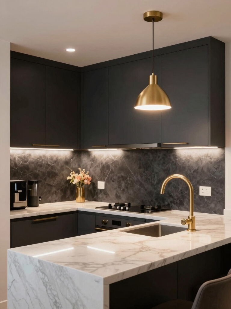 layered kitchen lighting design