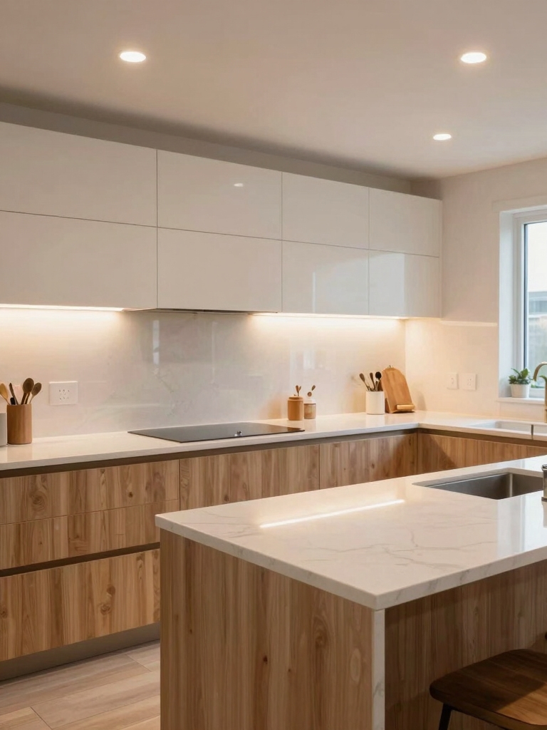 layered lighting enhances kitchen functionality