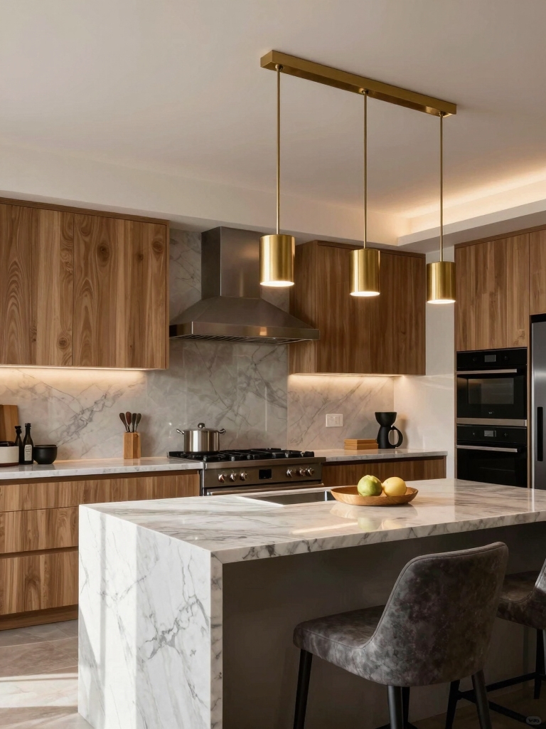 layered lighting enhances kitchens