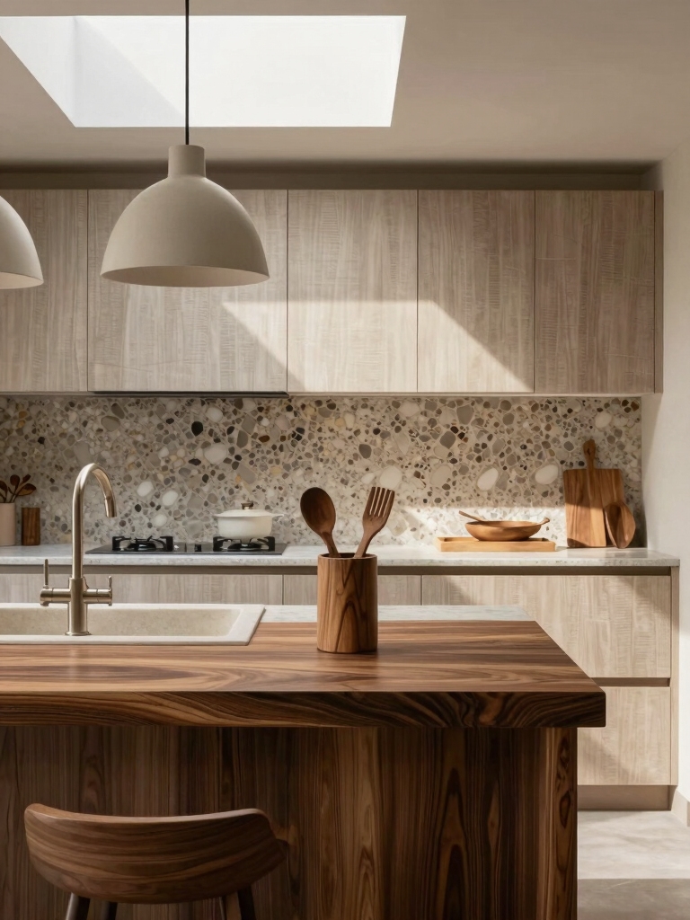 layered textures in kitchens