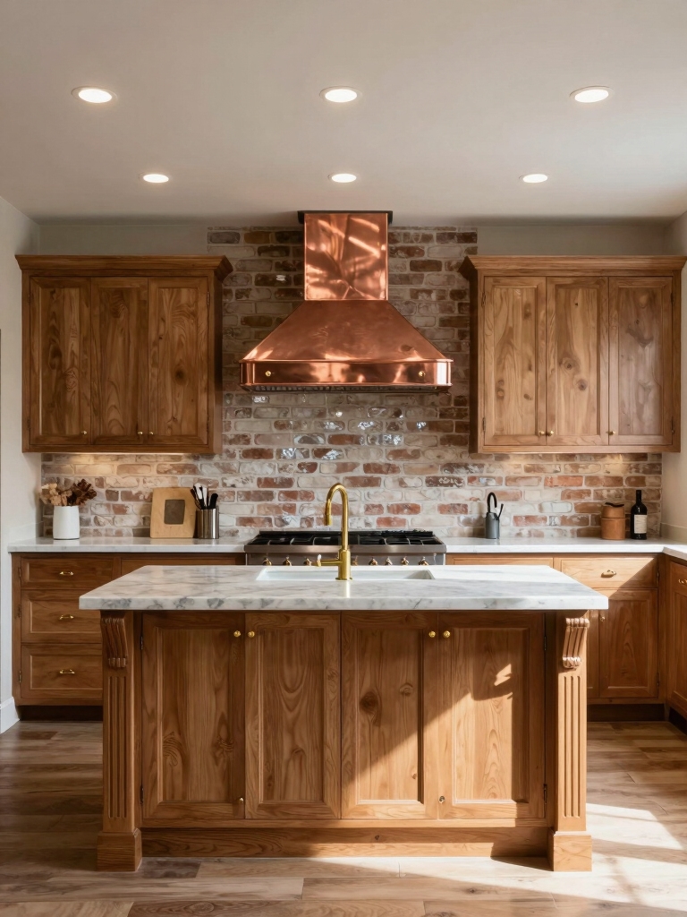 layered warm kitchen lighting