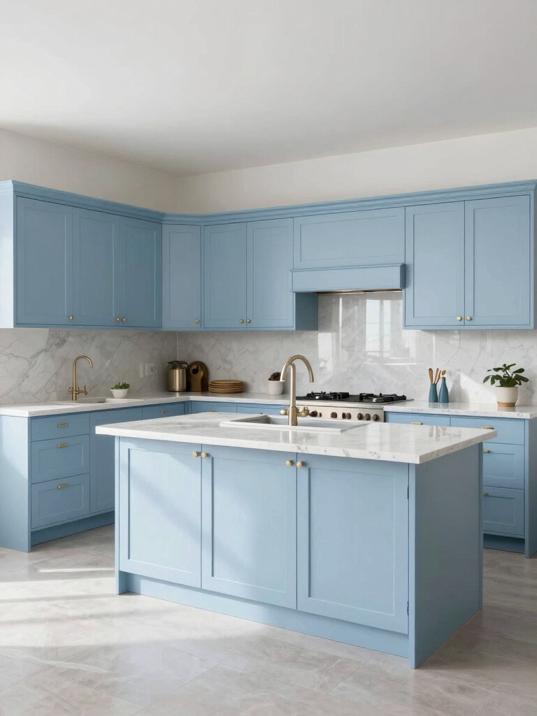 light blue kitchen aesthetics