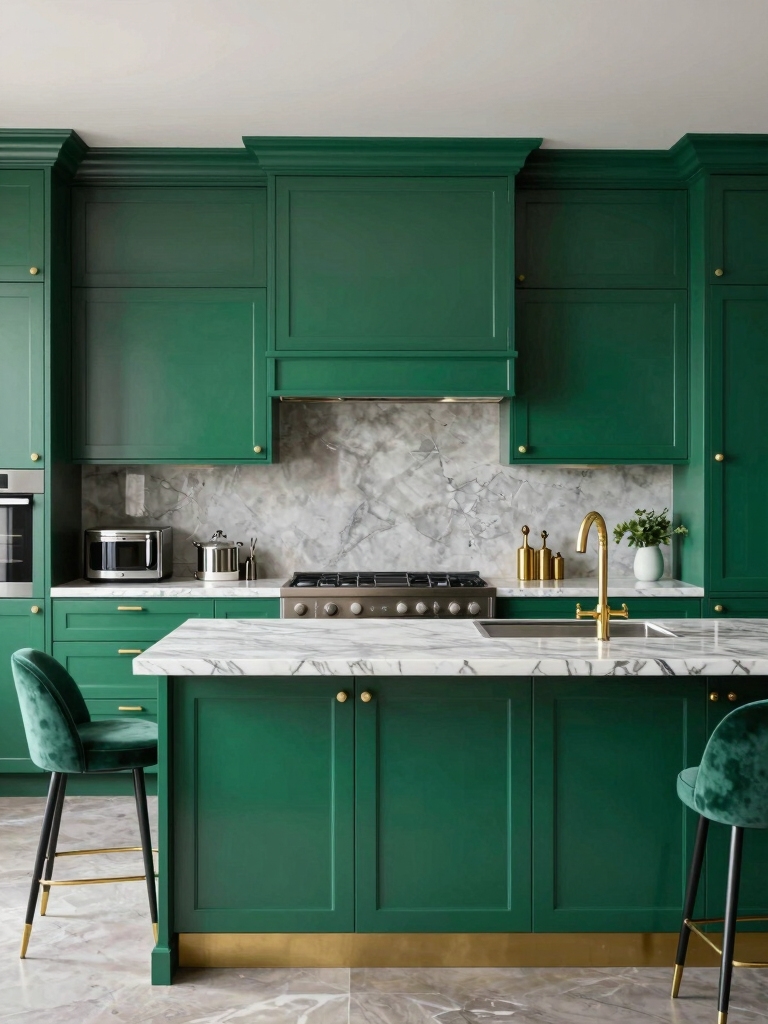 luxurious emerald green kitchens