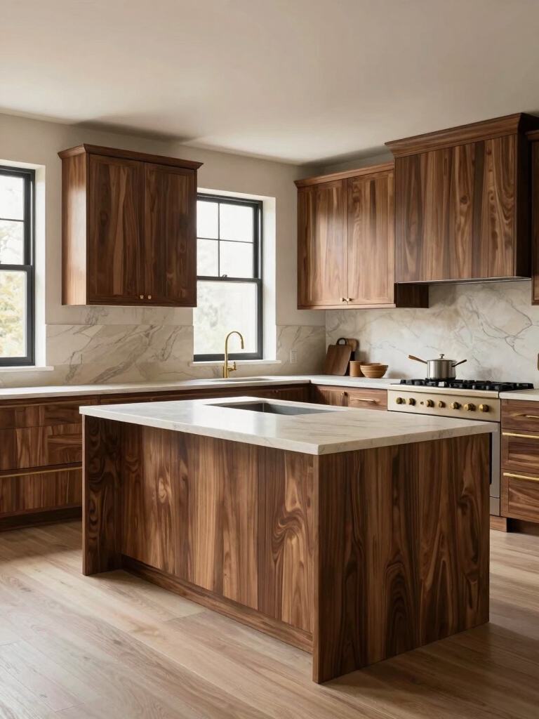 luxurious walnut kitchen design