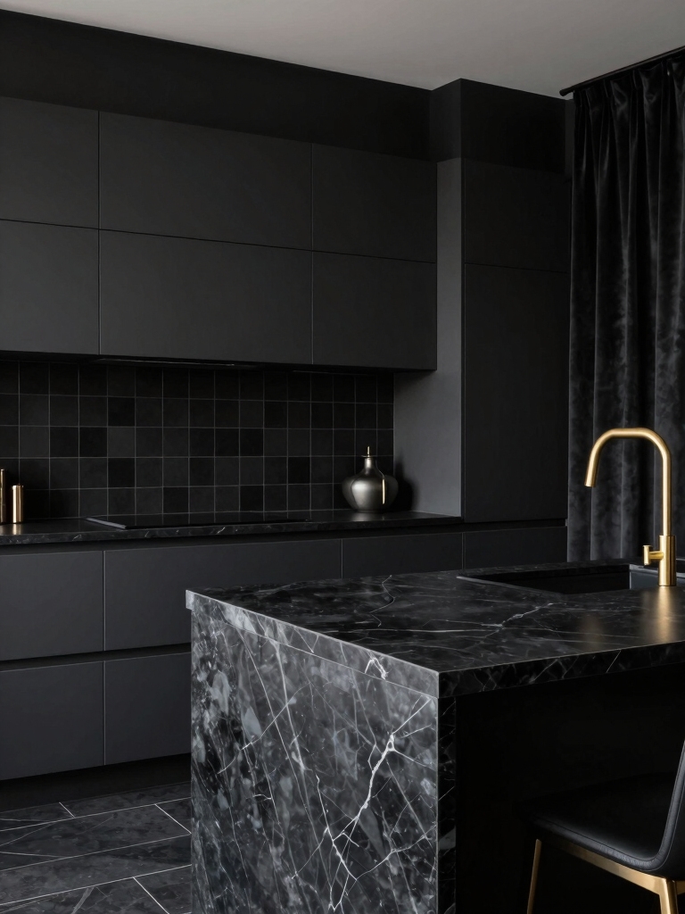 matte black tile aesthetics