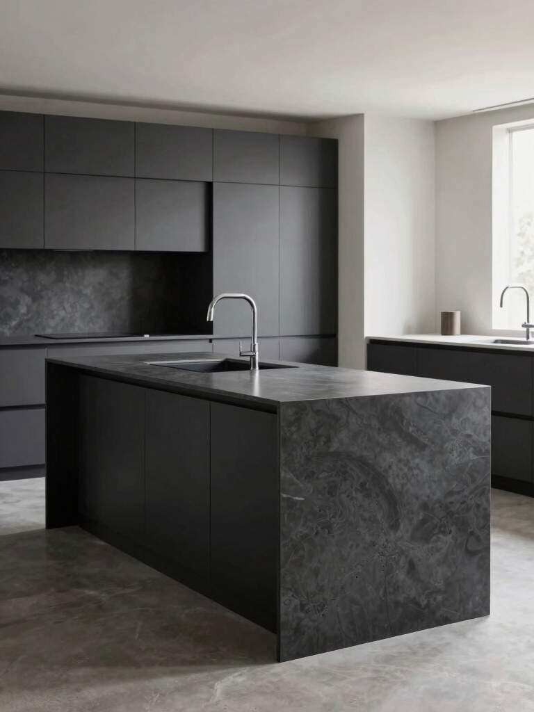 matte charcoal kitchen elegance
