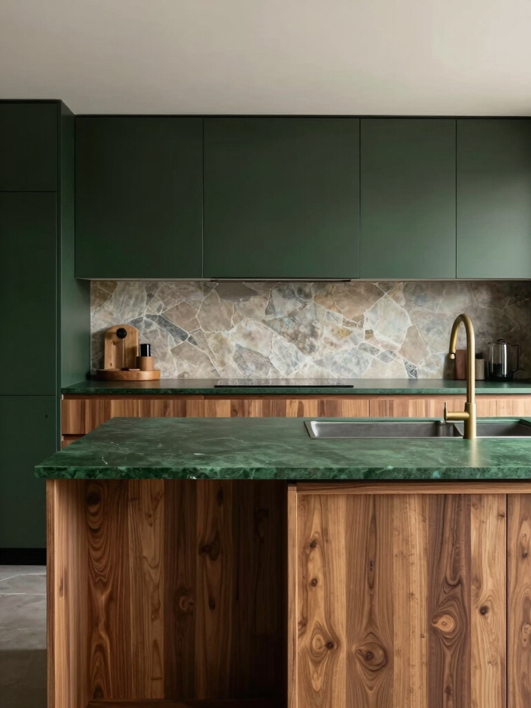 matte green warmth and sheen