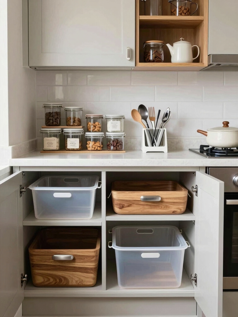 maximize space in cabinets