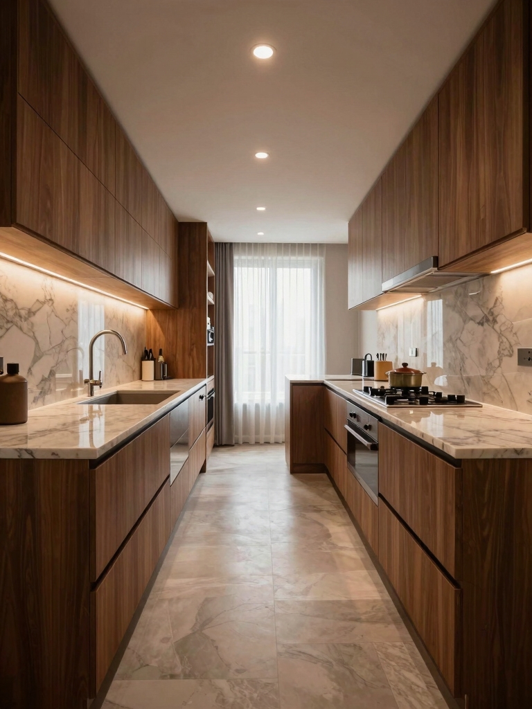 maximizing narrow kitchen space