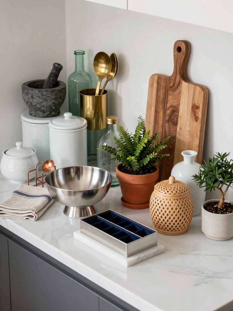 minimalist kitchen counter decor