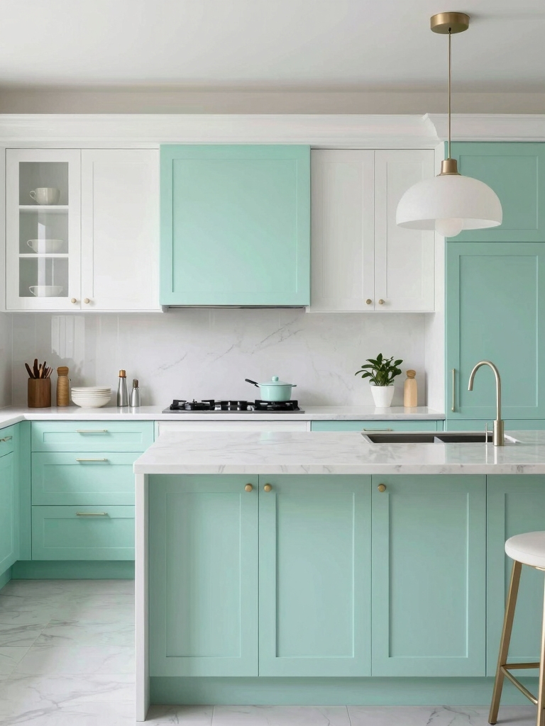mint and white elegance